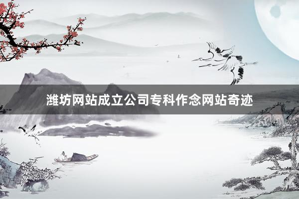 潍坊网站成立公司专科作念网站奇迹